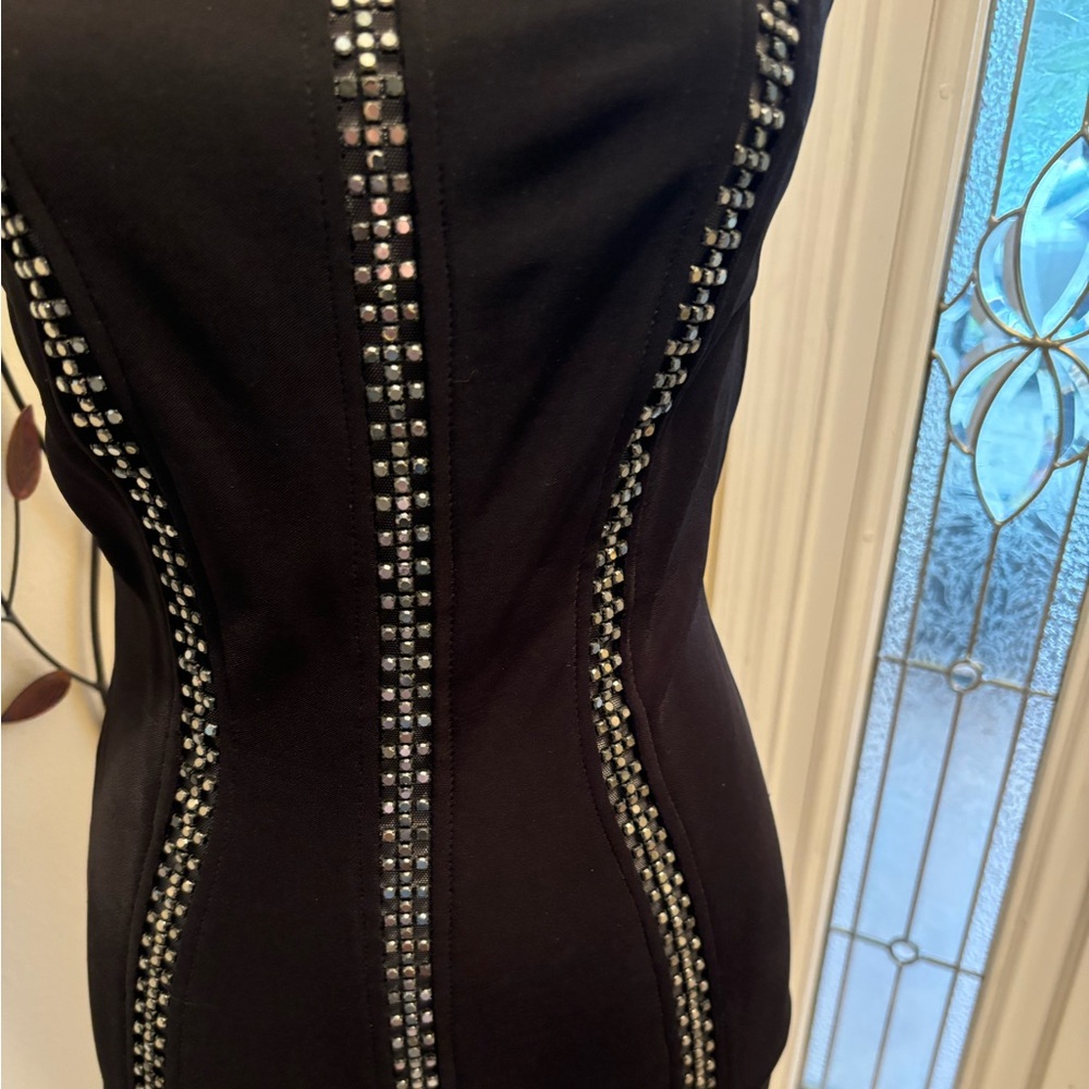 Evening gown with charcoal beads, size M